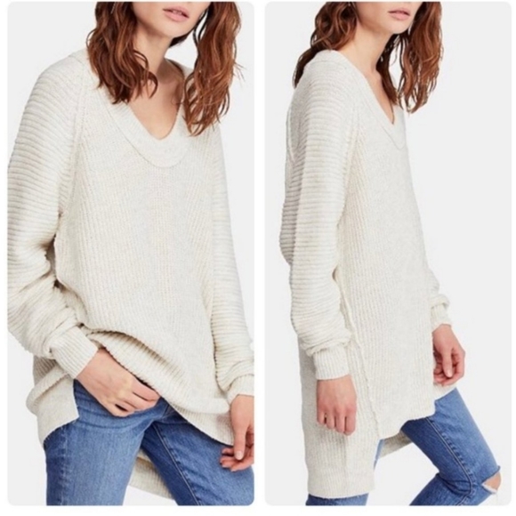 Free People Oversized Neck Sweater sz xs - Picture 2 of 7